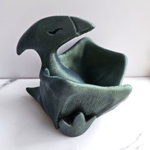 Load image into Gallery viewer, TERRI THE PTERIBOWL (GREEN GALAXY) - 3D Printed Dice Guardian