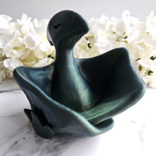 Load image into Gallery viewer, TERRI THE PTERIBOWL (GREEN GALAXY) - 3D Printed Dice Guardian