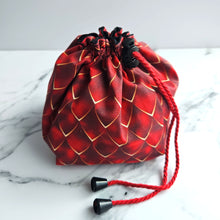 Load image into Gallery viewer, DRAGON SCALES (RED) - 6 Pocket Dice Bag