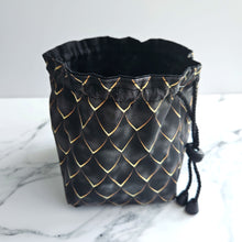Load image into Gallery viewer, DRAGON SCALES (BLACK) - 6 Pocket Dice Bag