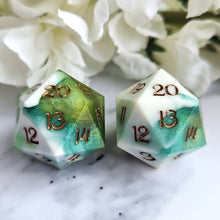 Load image into Gallery viewer, MOSS AGATE - Spin Down d20 Pair
