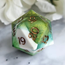 Load image into Gallery viewer, MOSS AGATE - Spin Down d20 Pair
