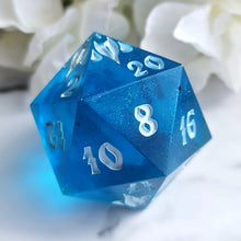 Load image into Gallery viewer, BLUE LAGOON - 32mm Floral Chonk d20
