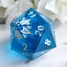 Load image into Gallery viewer, BLUE LAGOON - 32mm Floral Chonk d20
