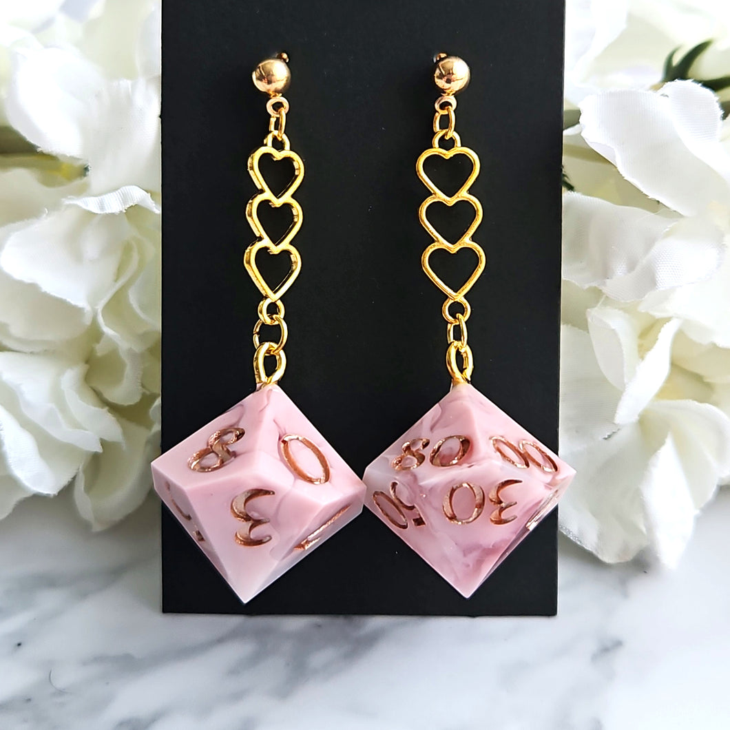 SACCHARINE QUARTZ - Dice Earrings