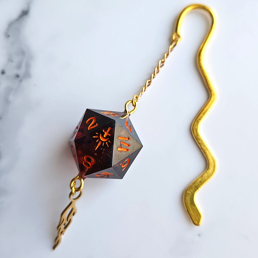 FLAME & EMBERS - Dice Charm Bookmark