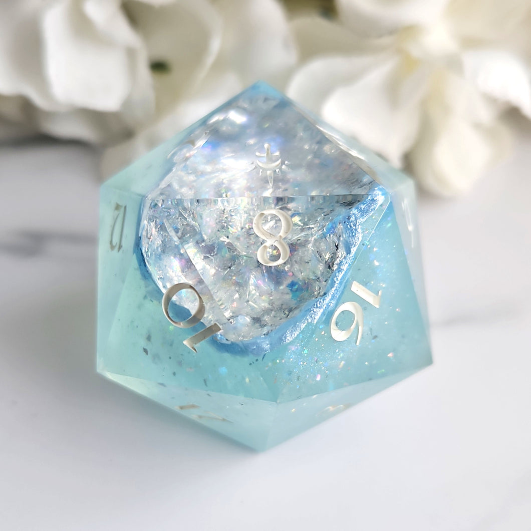 MOONLIGHT SHIMMER GEODE - Art Style 35mm Chonky d20